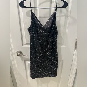 Black and brown satin dress from Urban Outfitters